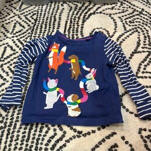 Kids' Navy Animal Print Long Sleeve Shirt